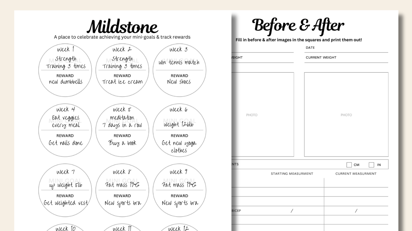 Milestone/ Before and after pages